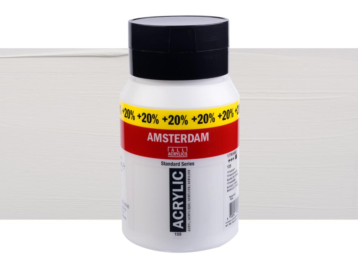 TALENS AMSTERDAM STANDARD ACRYLFARBE 600ML TITANWEISS 105 1