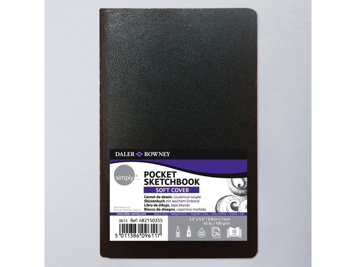 DALER ROWNEY SIMPLY POCKET SKETCHBOOK 9X14CM 100 GRAMS SOFT COVER 1