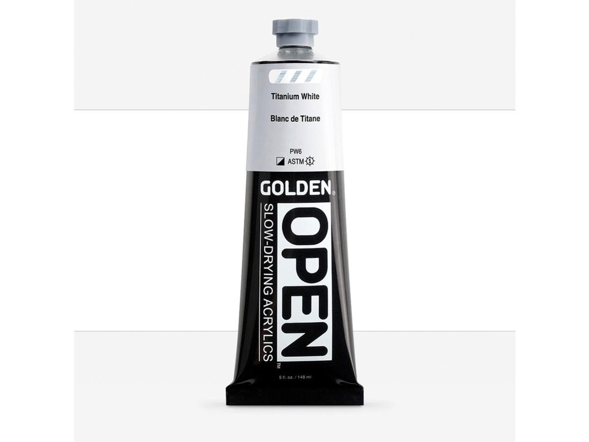GOLDEN OPEN ACRYLIC 148ML 7380 S1 OPEN TITANIUM WHITE 1