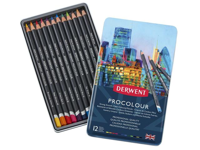 DERWENT PROCOLOUR BUNTSTIFTE 12ER METALLKASTEN 1