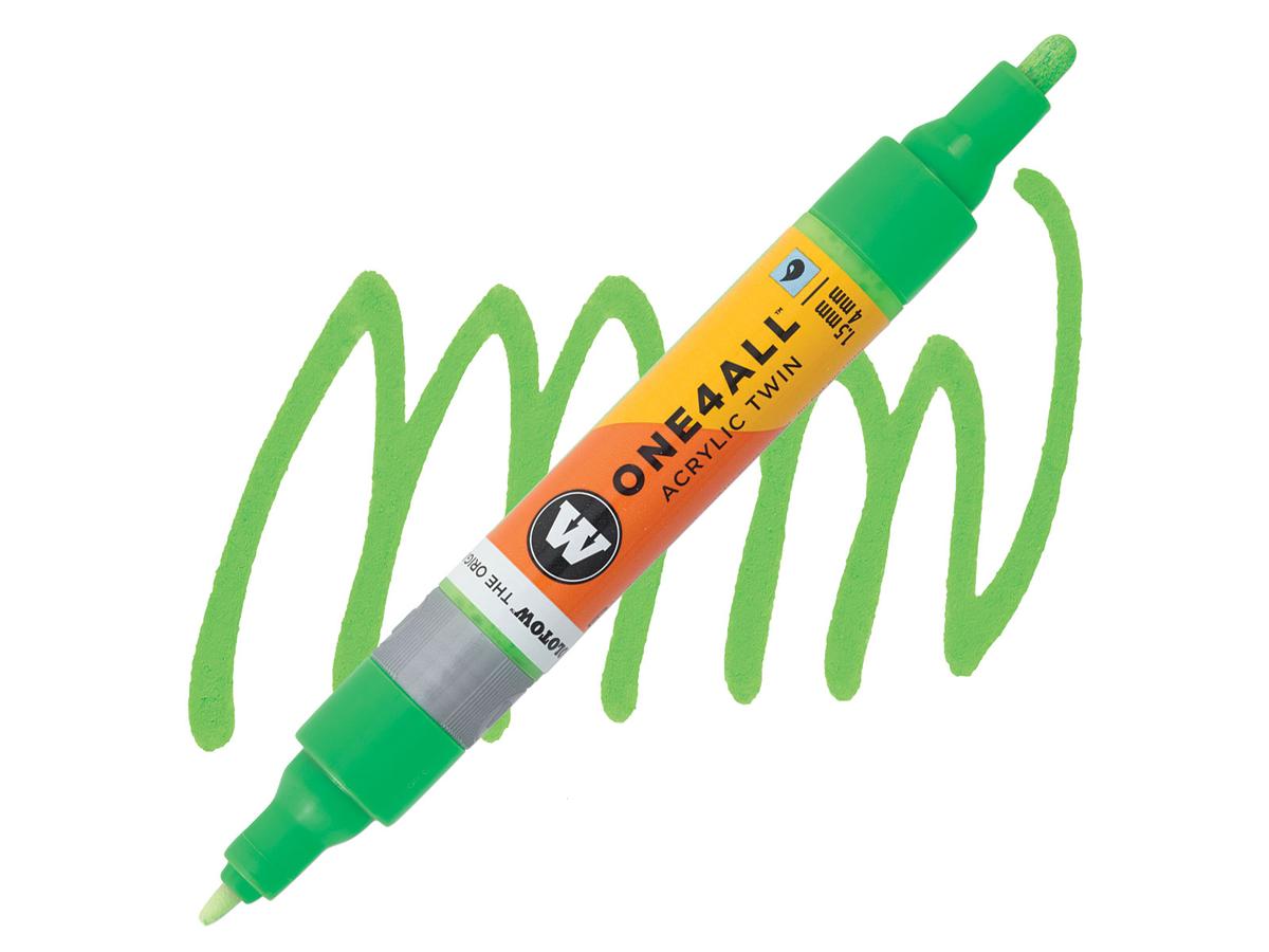 MOLOTOW ONE4ALL TWIN MARKER 219 1,5-4MM NEON GREEN FLUO 1