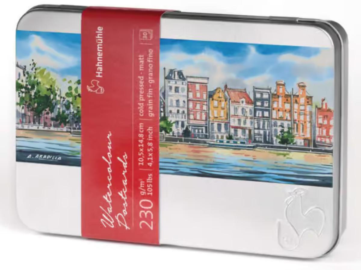 HAHNEMÜHLE WATERCOLOR POSTCARDS IN METAL BOX - A6 - 230GR - 30VEL GF 1