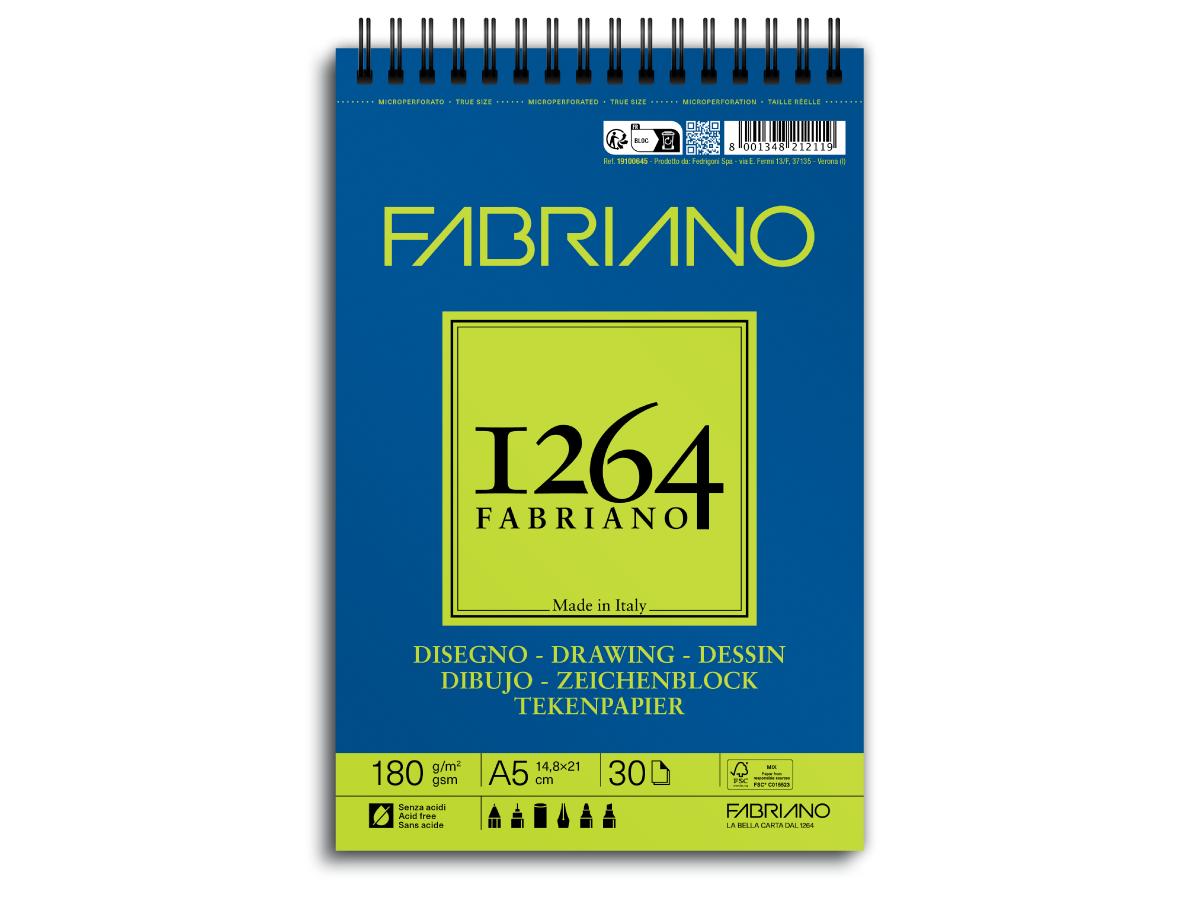 FABRIANO 1264 ZEICHENPAPIER A5 180GR BLOCK
 1