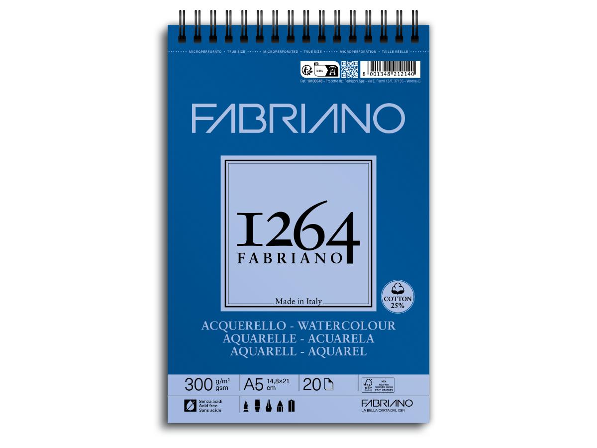 FABRIANO 1264 AQUARELLPAPIER A5 300GR BLOCK 1