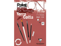 CLAIREFONTAINE PAINT ON TERRACOTTA A4 250GRAM 20 VEL BLOK