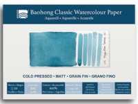 BAOHONG AQUARELLPAPIER CLASSIC BLOCK 15X21CM MEDIUM 20 BLATT