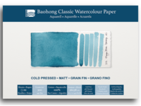 BAOHONG AQUARELLPAPIER CLASSIC BLOCK 26X36CM MEDIUM 20 BLATT