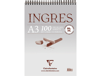 CLAIREFONTAINE INGRES BLOCK A3 80GRAM OFF WHITE