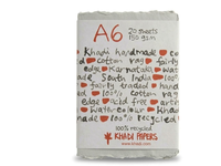 KHADI INDIA HADERNPAPIER A6 150G/M² MEDIUM 20 BLATT HELL GRAU