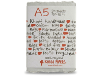 KHADI INDIA HADERNPAPIER A5 150G/M² MEDIUM 20 BLATT HELL GRAU