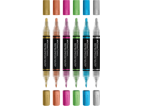 FABER-CASTELL SHAKE & PAINT BLACK EDITION ACRYLIC MARKERSET METALLIC 6X