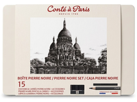 CONTÉ À PARIS PIERRE NOIR SET IN METALLBOX 15 TEILIG