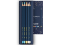 CARAN D'ACHE COSMIC BLAU METALLIC BUNTSTIFTE SET 10X