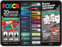 UNI POSCA MARKERSET STICKERS GRAFFITI 20STUKS
