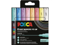 UNI POSCA MARKER SET SOFT COLOURS PC1MC  8X