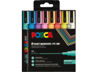 UNI POSCA MARKER SET SOFT COLOURS PC3M  8X