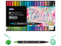 ZIELER BRUSH & FINE TIP PENS SET 18X