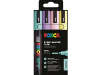 UNI POSCA MARKER SET SOFT COLOURS PC5M  4X