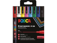 UNI POSCA MARKERSET FINE PC3M STANDARD COLOURS 8X