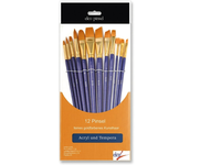 PENSELENSET BLAUW MEDIUM 12X SYNTHETISCH