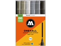 MOLOTOW ONE4ALL MARKERSET 227HS 4MM GREY 6X