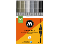 MOLOTOW ONE4ALL MARKERSET TWIN 1,5+4MM GREY 6X