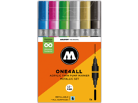 MOLOTOW ONE4ALL MARKERSET TWIN 1,5+4MM METALLIC 6X