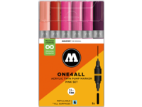 MOLOTOW ONE4ALL MARKERSET TWIN 1,5+4MM PINK 6X