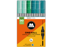 MOLOTOW ONE4ALL MARKERSET TWIN 1,5+4MM TROPICAL 6X