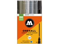 MOLOTOW ONE4ALL MARKERSET 127HS 2MM GREY 6X