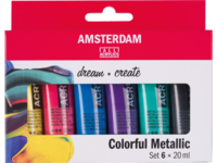 AMSTERDAM STANDARD SERIES ACRYLFARBEN SET 6 X 20ML METALLIC