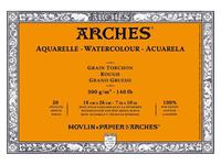 ARCHES AQUARELPAPIER TORCHON 20VEL 18X26CM 300G 4-ZIJDIG GELIJMD