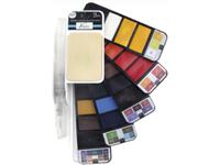 AQUARELLFARBENSET 25 FARBEN INKLUSIVE WASSERPINSEL
