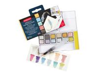 DERWENT METALLIC AQUARELL REISE-SET 1 12 NÄPFCHEN + WASSERTANKPINSEL