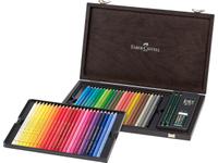 FABER CASTELL POLYCHROMOS FARBSTIFTE 48 TEILIG HOLZKOFFER