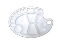 PLASTIC PALETTE OVAL 17 FÄCHER + DAUMENLOCH