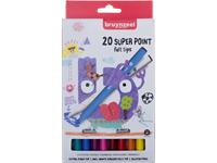 BRUYNZEEL KIDS SUPER POINT VILTSTIFTEN SET 20 STUKS