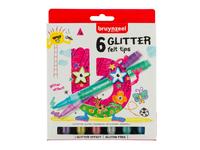 BRUYNZEEL KIDS GLITTER VILTSTIFTEN SET 6 STUKS