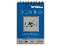 FABRIANO 1264 SCHWARZES ZEICHENPAPIER A5 200GR BLOCK