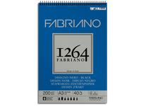 FABRIANO 1264 SCHWARZES ZEICHENPAPIER A3 200GR BLOCK