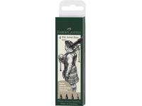 FABER-CASTELL PITT ARTIST PEN STIFTE SET  4 STÜCK BLACK