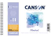 CANSON MONTVAL SPIRALBLOCK AQUARELLPAPIER 300G/M² 10,5x15,5 12 BLATT
