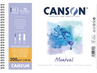 CANSON MONTVAL SPIRALBLOCK AQUARELLPAPIER 300G/M² 21x29,7 12 BLATT