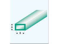 PROFIL VIERKANTROHR GLASKLAR GRÜN  (A=)3,0X6,0MM 33CM 444-55/3
