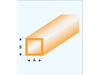 PROFIL VIERKANTROHR GLASKLAR ORANGE(A=)5,0X6,0MM 33CM 433-59/3