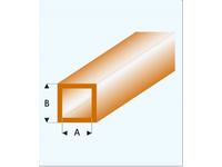 PROFIL VIERKANTROHR GLASKLAR BRAUN  (A=)3,0X4,0MM 33CM 435-55/3