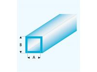 PROFIL VIERKANTROHR GLASKLAR BLAU (A=)4,0X5,0MM 33CM 437-57/3