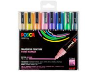 UNI POSCA MARKERSET 8X PC5M 8A MIT VERSCHIEDENEN PASTELLFARBEN