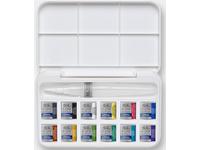 WINSOR & NEWTON COTMAN AQUARELL SET 12 X 1/2NAPF + BRUSH PEN