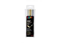 UNI POSCA MARKER SET BRUSH PCF350 3 STÜCK GOLD SILBER WEISS